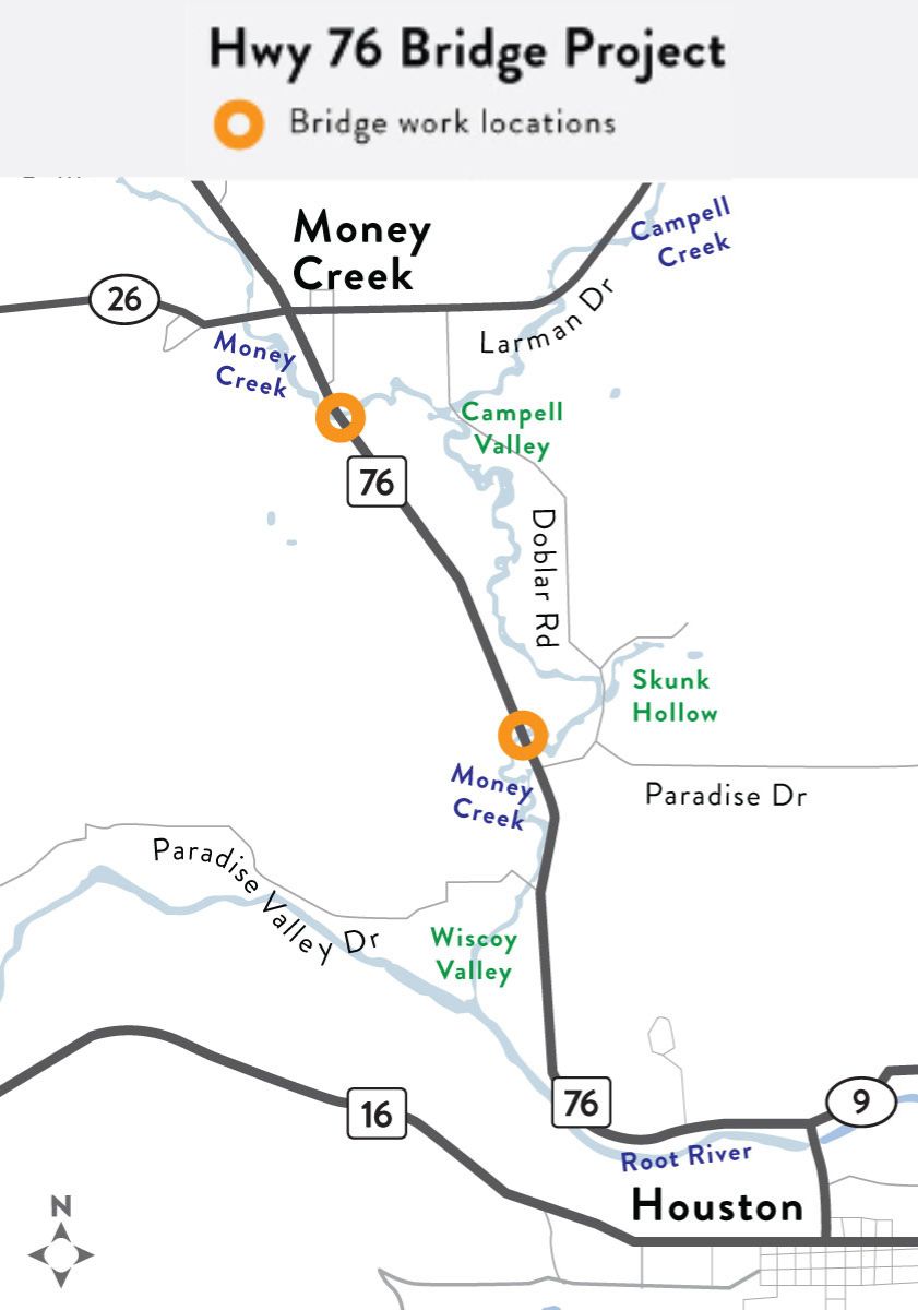 Hwy 76 bridge replacement map