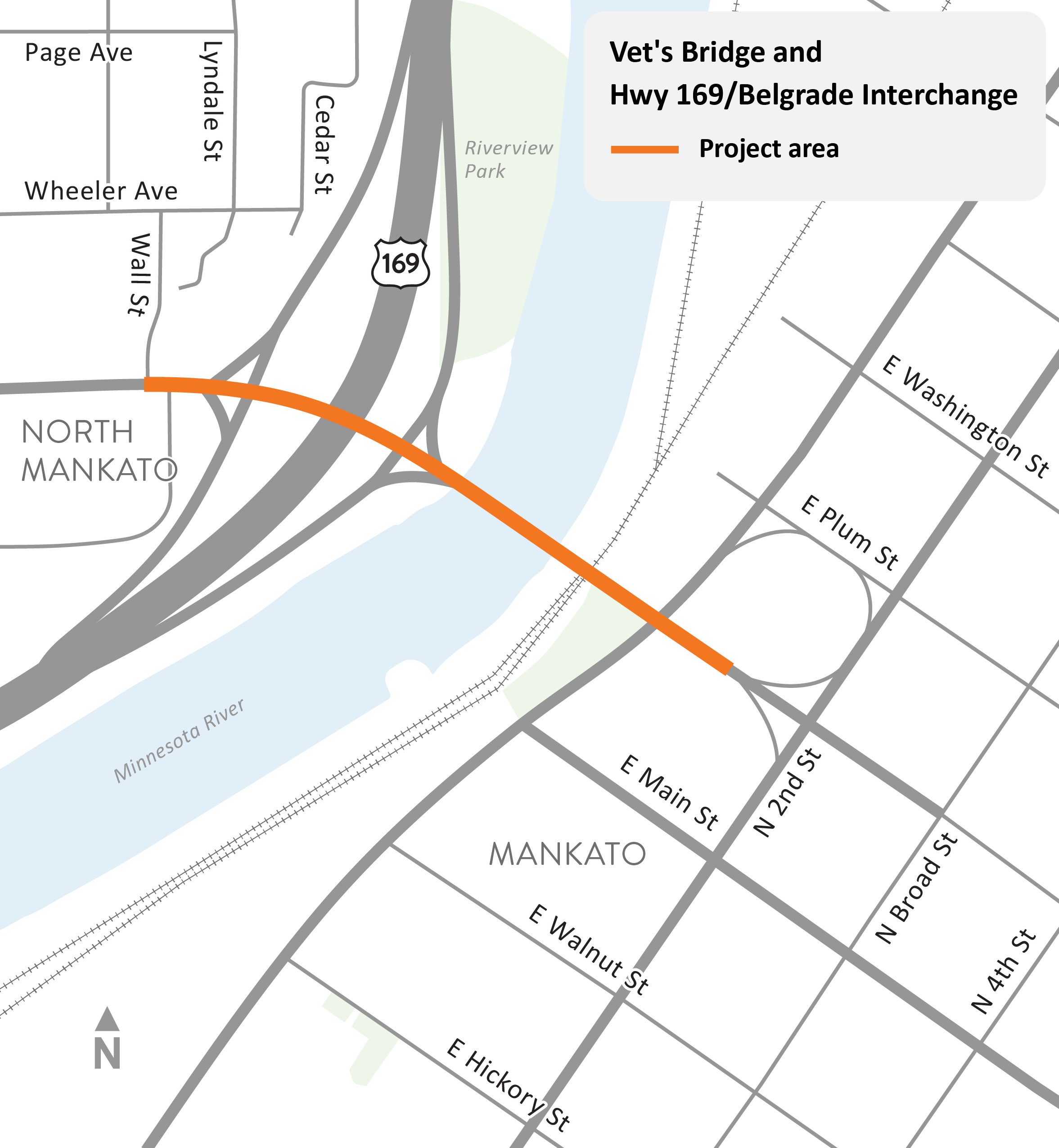 Highway 14/Highland Avenue Study area map