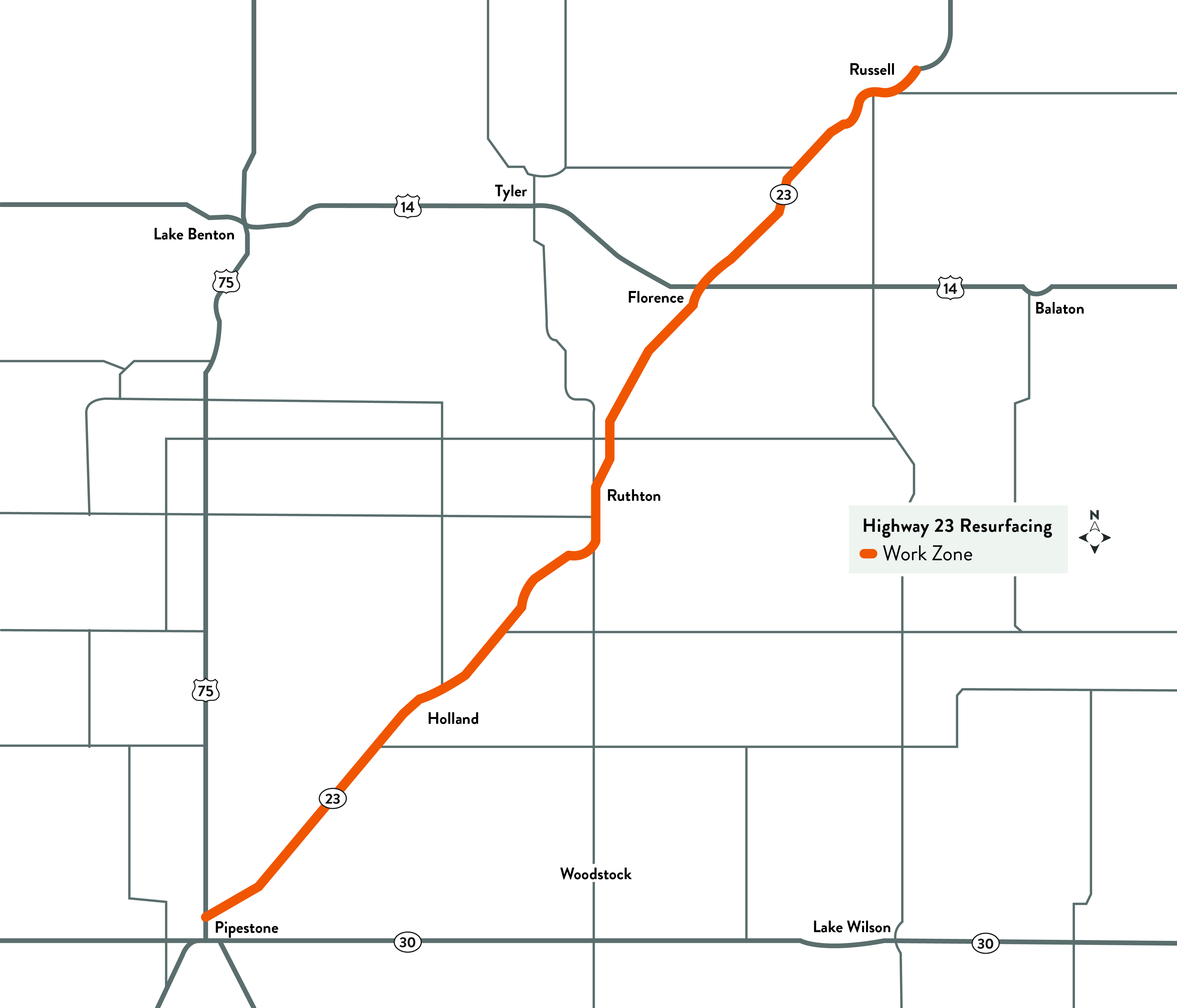 Map of Hwy 23 project