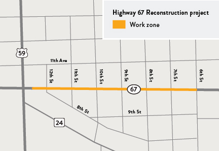 Hwy 67 project map