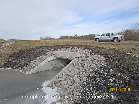 Completed box culvert under new US 12
