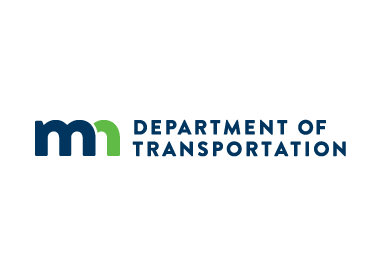 MnDOT horizontal logo in blue and green