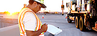 Worker inspecting