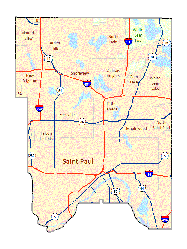 St. Paul Map, Minnesota - GIS Geography