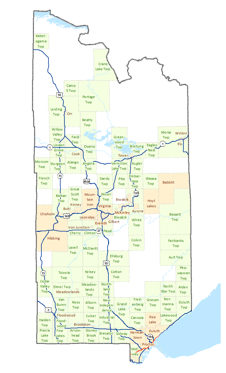 St Louis County Township Map