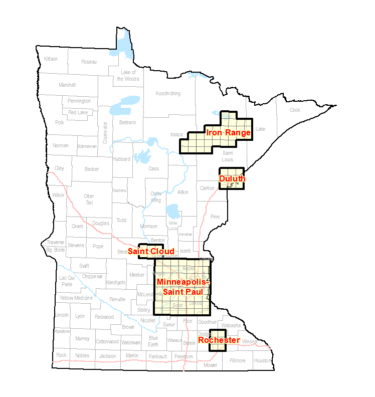 state map of metro area street series maps