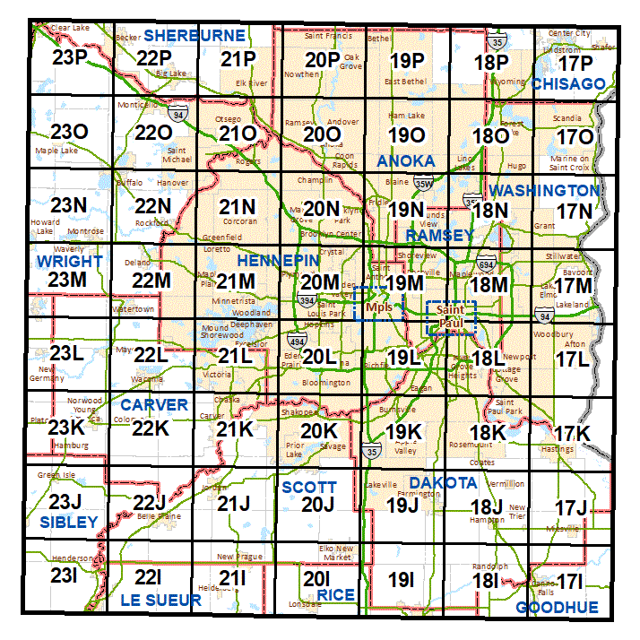 Minneapolis-Saint Paul Street Series grid