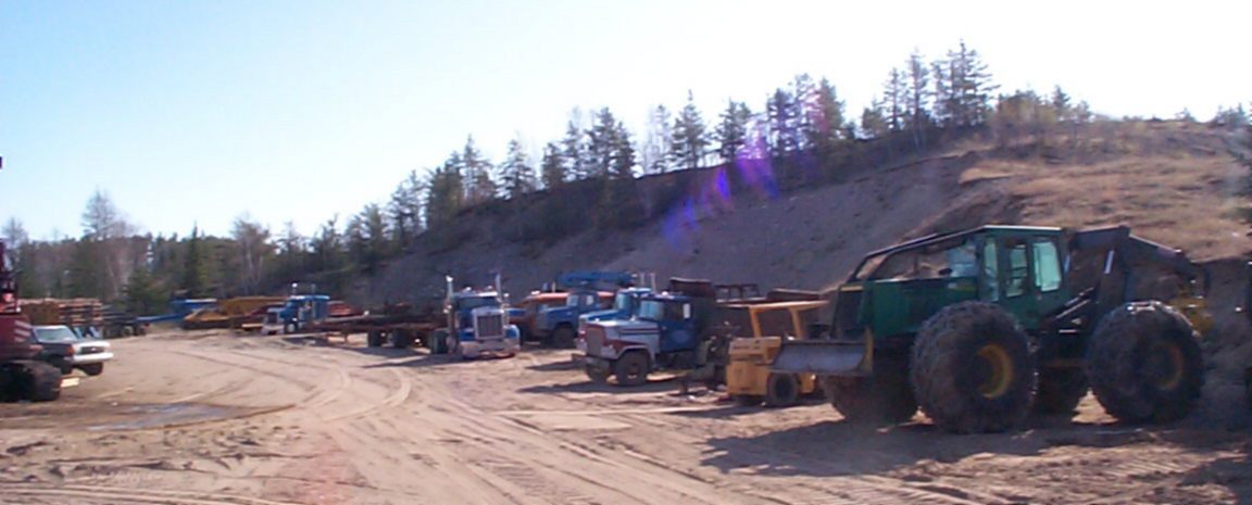 Equipment parked in a gravel pit