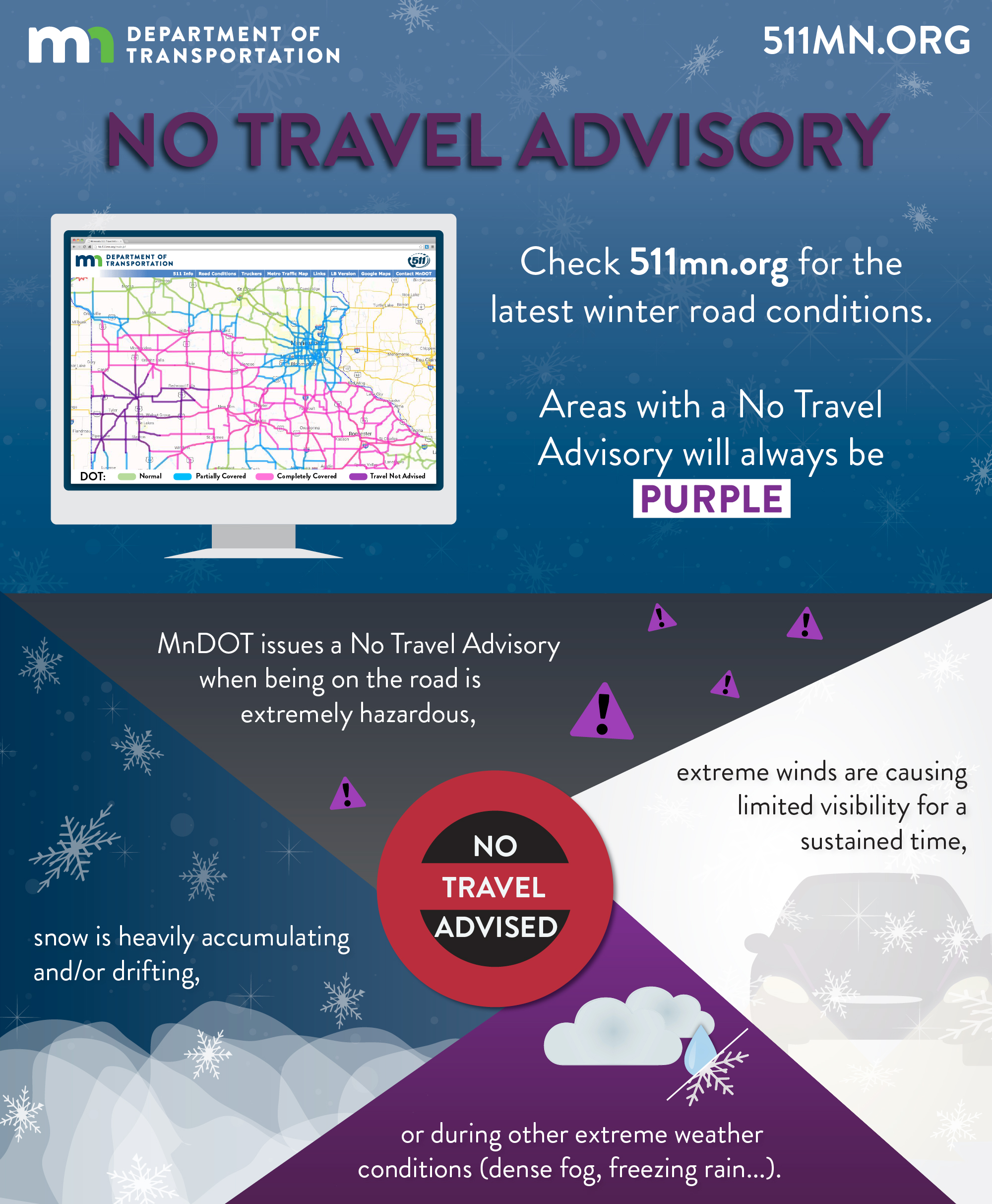 winter travel advisory minnesota