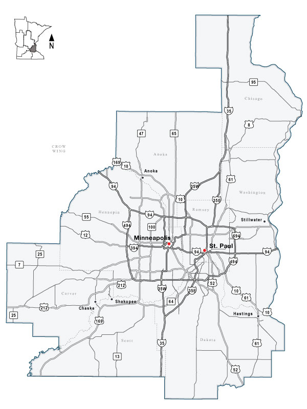 map of twin cities metro area Twin Cities Metro Area Regional Information map of twin cities metro area