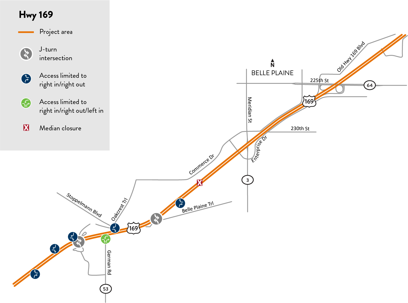 Hwy 169 Belle Plaine to Blakeley Township project MnDOT