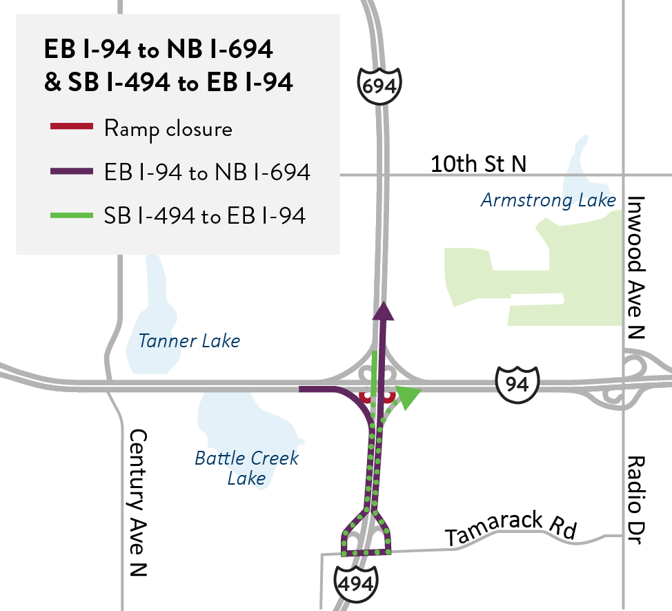 EB I-94 lane and ramp closures begin Aug. 12
