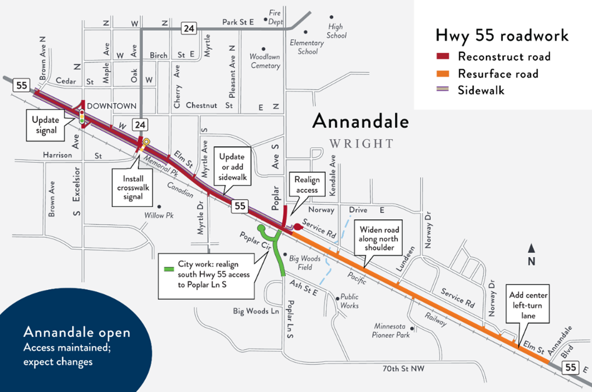 Hwy55 project map