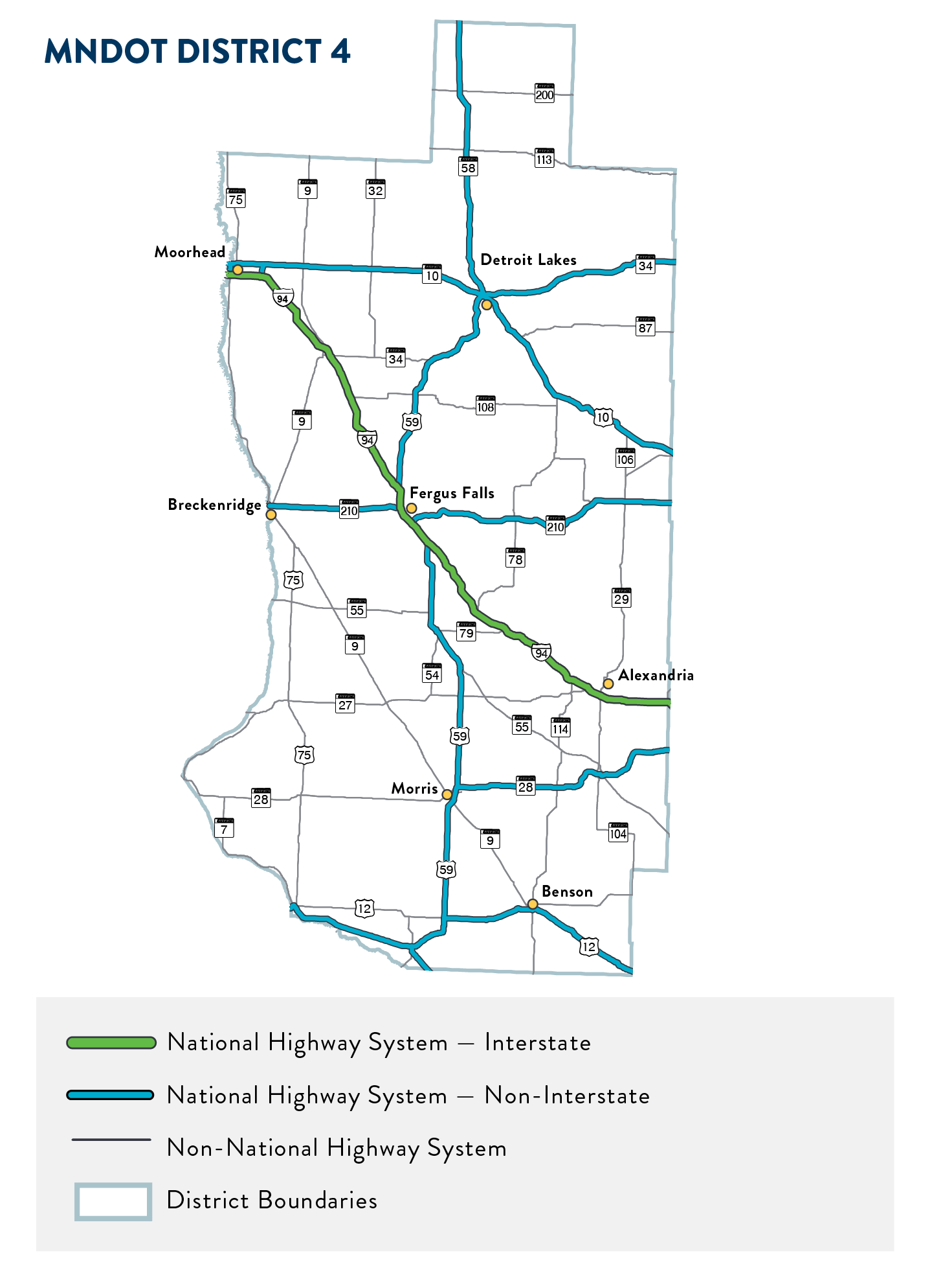 Map of MnDOT District 4