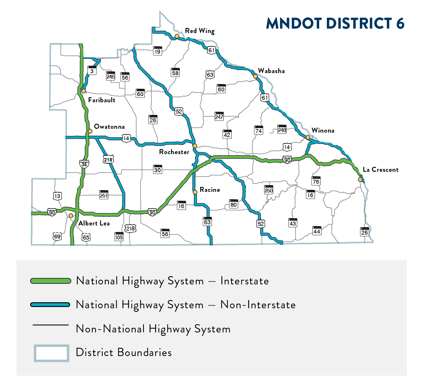 Map of MnDOT District 6