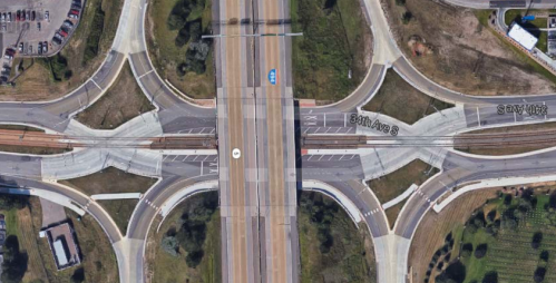 Diverging diamond interchange in Bloomington, MN