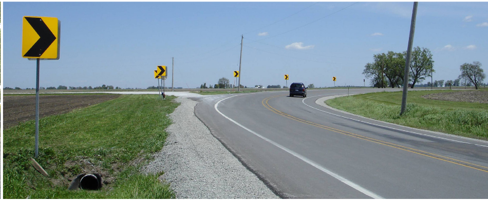 Curve on rural road