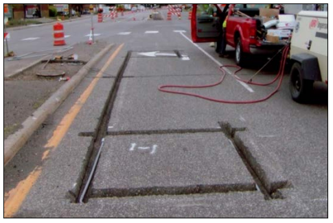 Loop detectors are installed in the pavement and incorporated into the system through complex electrical connections. Traffic flow data is collected every 30 seconds and sent to the RTMC.