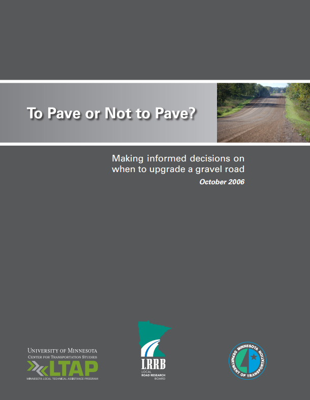 To Pave or Not to Pave? Brochure Cover
