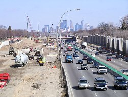 The Crosstown Reconstruction Project, completed in 2010, heavily influenced AADT on I-35W and nearby roads.
